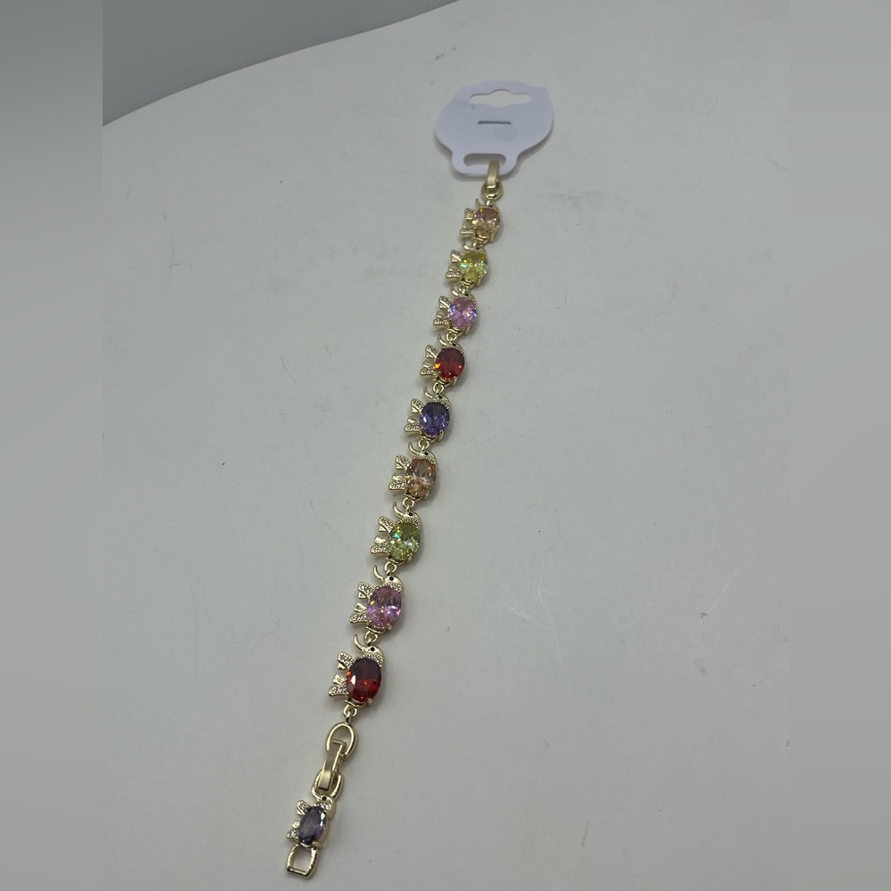 Gold filled Elegant Multicolor Gemstone Bracelet